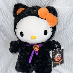 Sanrio Hello Kitty Side Animated Stepper Greeter Halloween Black Cat with Music