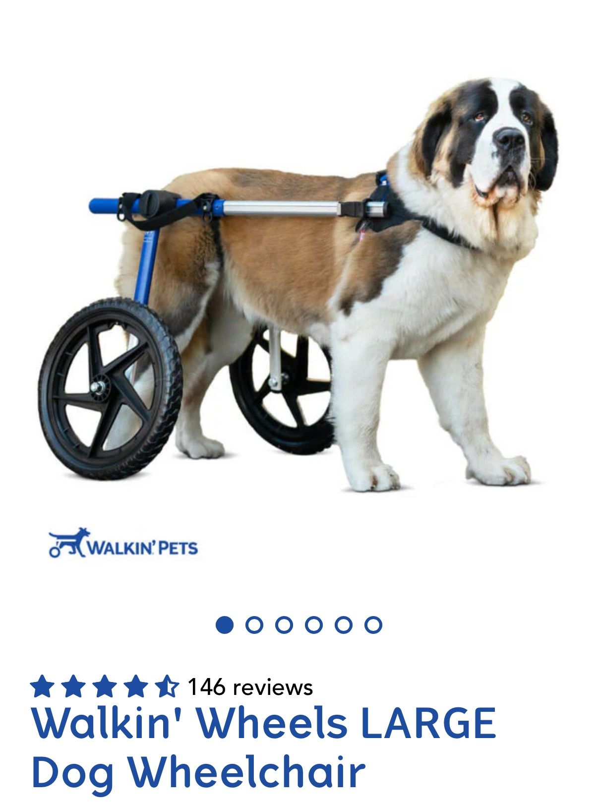Brand New Walkin’ Wheels Dog Wheelchair For Xtra Lg Dogs