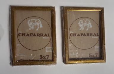 A Set Of Two Brand New Gold Wooden Frames 5”x7”