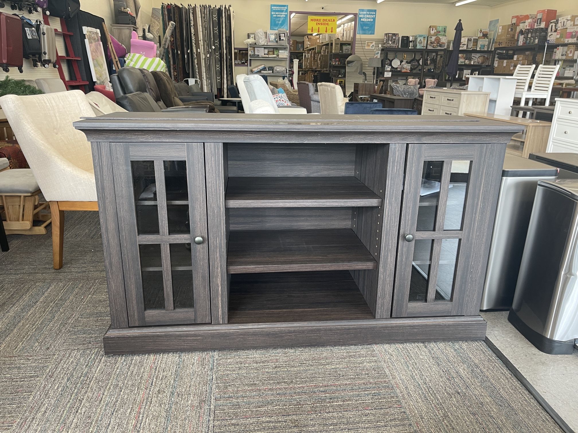 Media Console for TVs up to 70" Tobacco Oak Finish