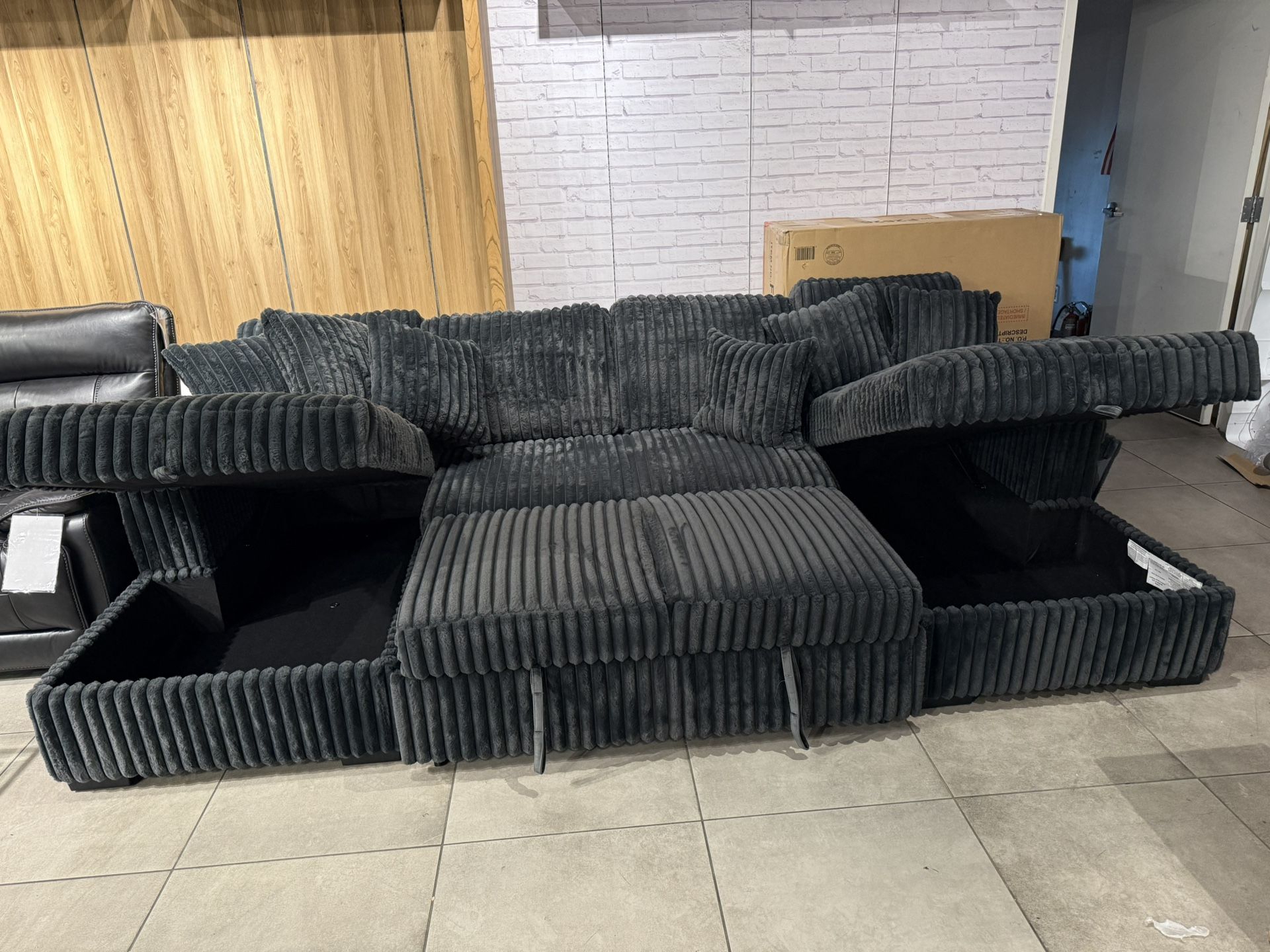 Sleeper Sectional With Storage Chaise 🔥🔥🔥