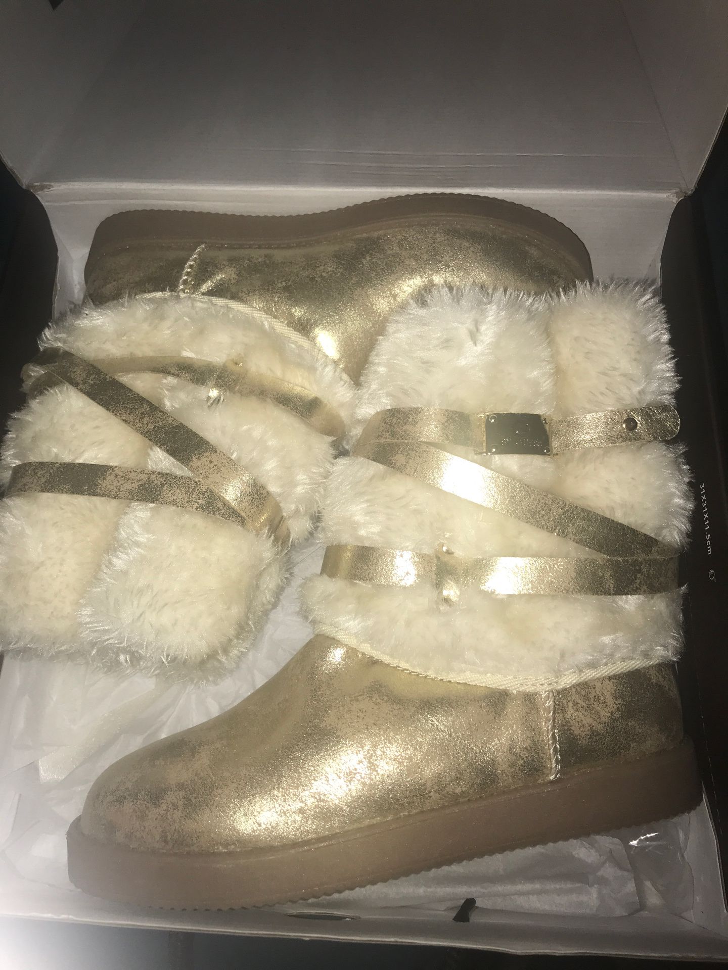 G by Guess Gold Fur Boots Never worn