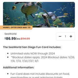 Sea World San Diego Fun Card 2024