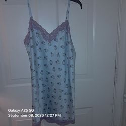 Floral Slip Dress with Lace Trim