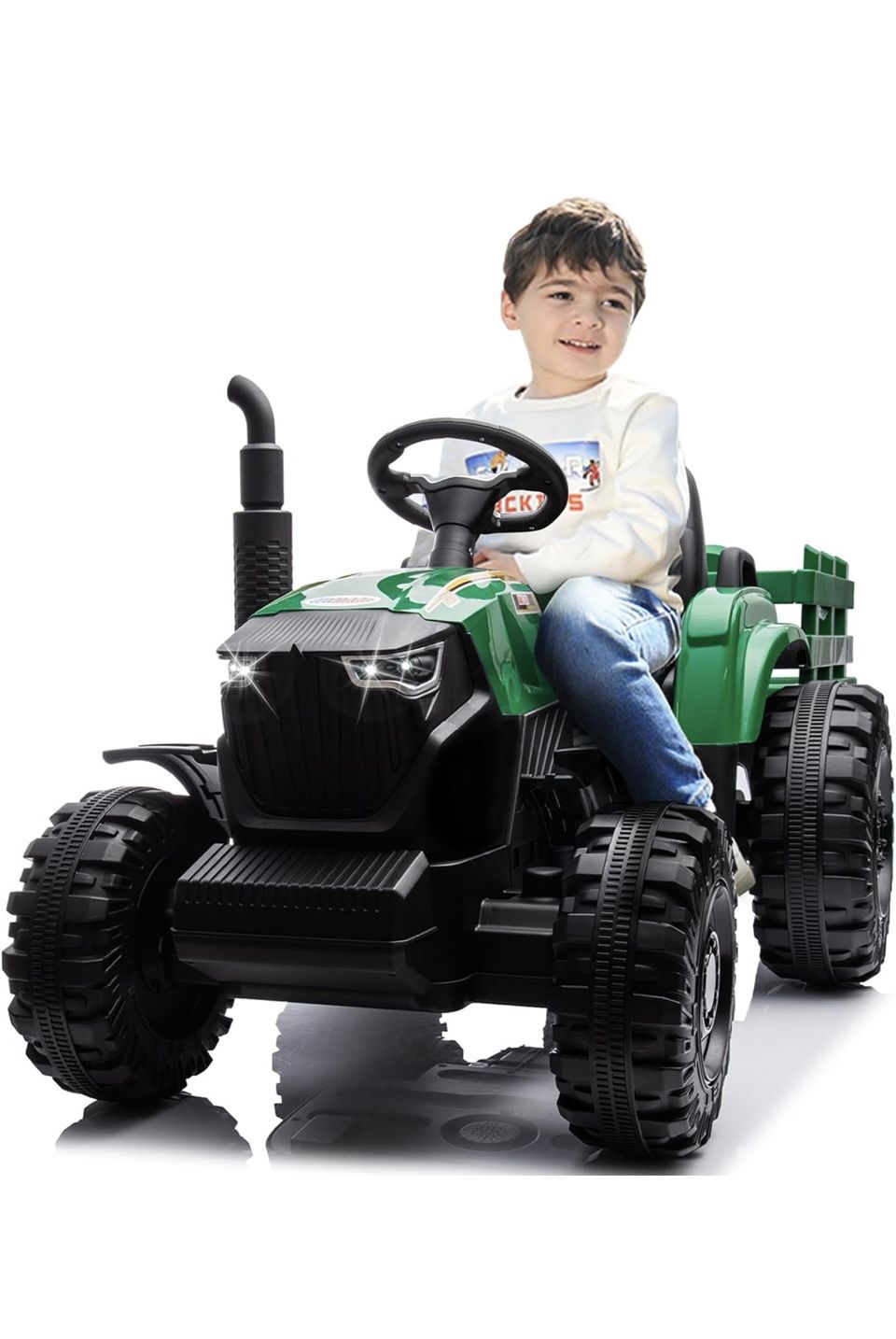 24V Ride-On Tractor, Ride on Toy Car for Big Kids with Parental Remote Control, 24Volt/9Ah Battery, 400W Dual Motors - Green