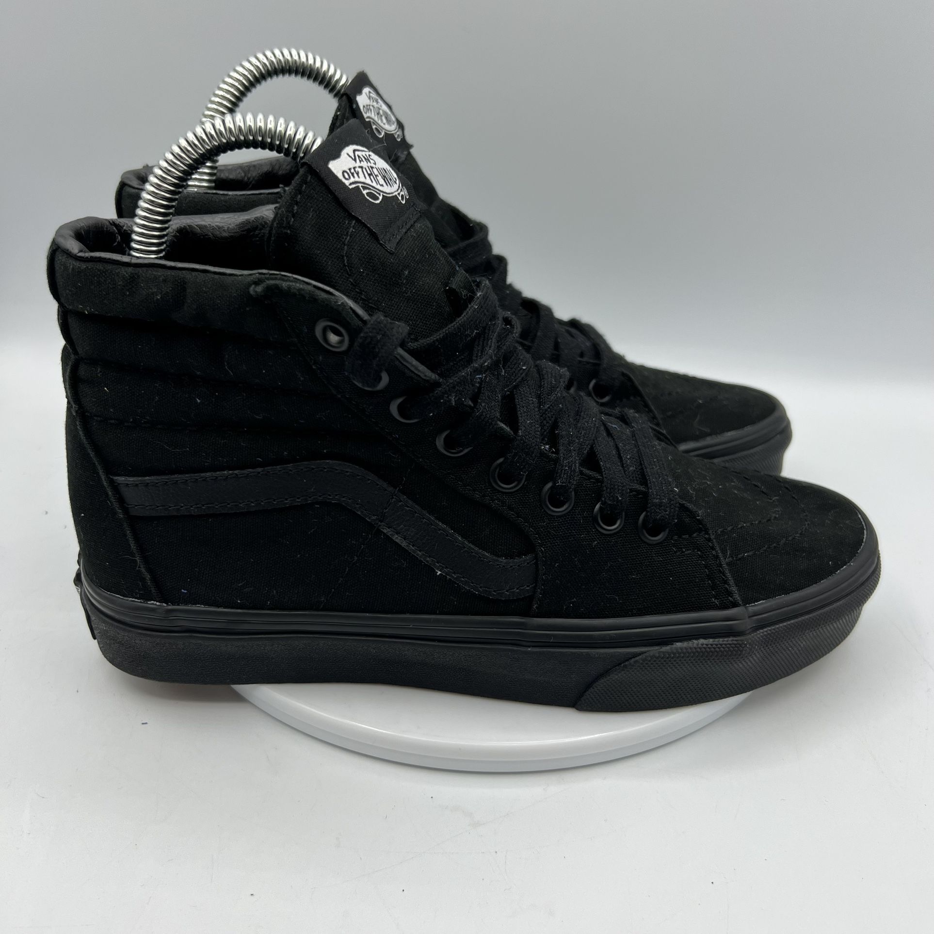 Vans Sk8 Hi All Black Canvas 500714 Men 5.5 Women 7 High Top Skate Shoes