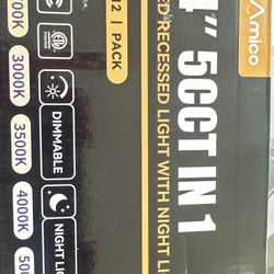 4in Recessed Lights With Night Light- 12 Pack