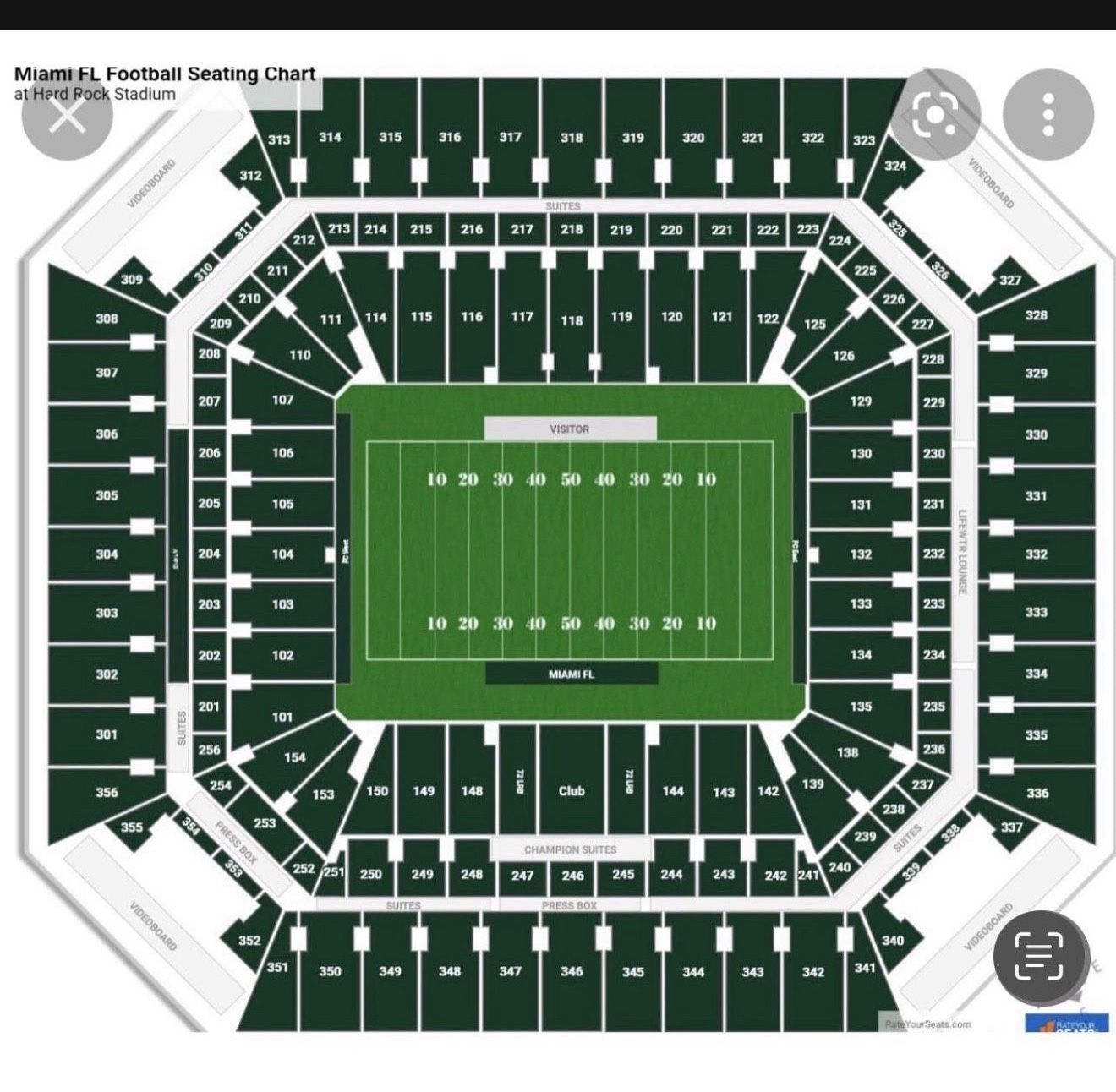 3 Florida Gators @ Miami Hurricanes Row 5 Tickets 9/20