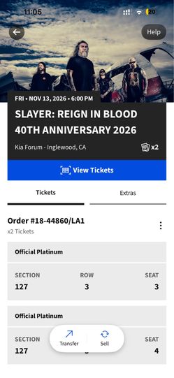 Slayer tickets