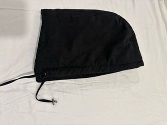 Button-On Hood Unisex OS Black Sherpa Lined Brushed Cotton