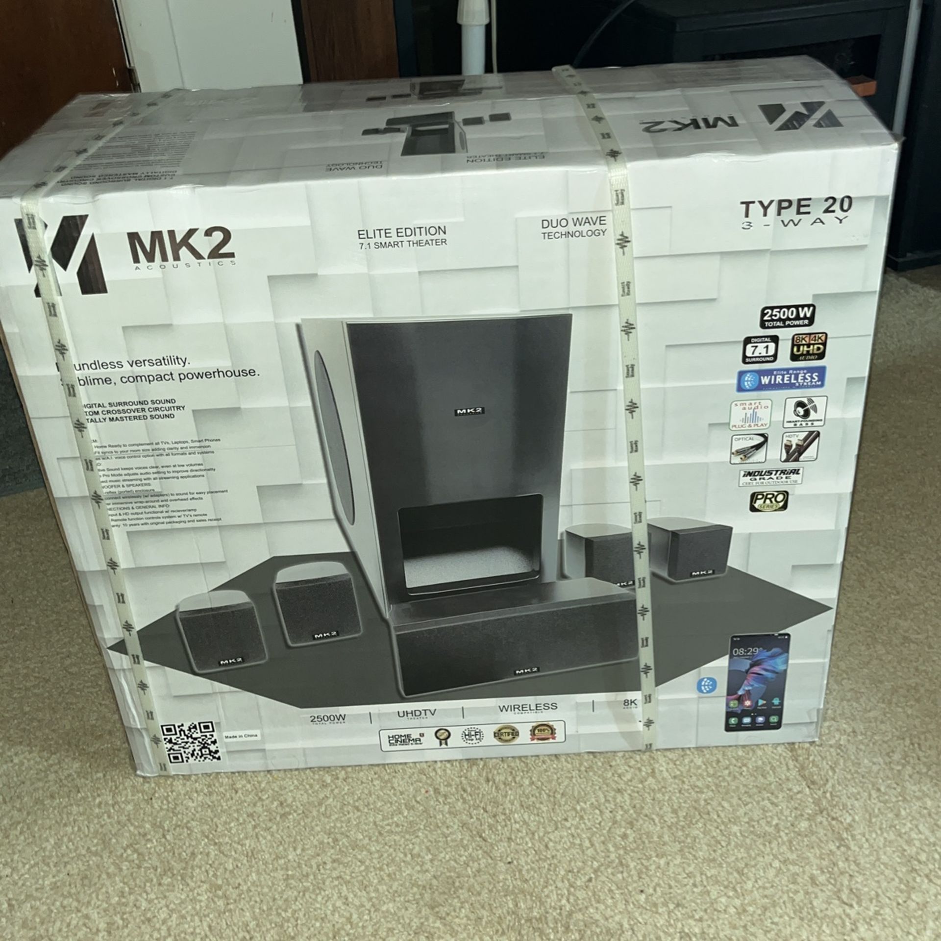 New In Box Mk2 2500 Watt Wireless Stereo System