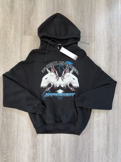 Represent British Terrier Dog Men's XS, fits like small, Black Oversized Fleece Pullover Hoodie