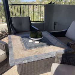 Outdoor Patio Table And Chairs With Fire Table