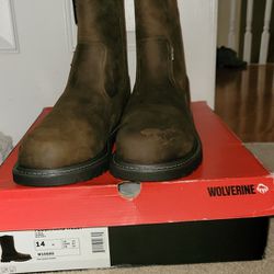 Wolverine floorhand welly wellington size 14 leather boots box tags