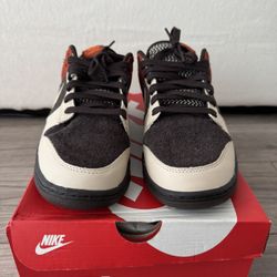 Nike Dunk Low Velvet Brown And Rugged Orange Size 10.5 For Sale