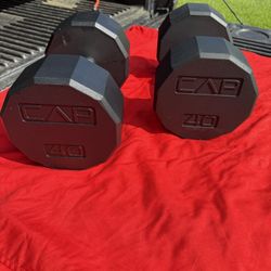 New 12 Sided Rubberized Dumbbells- 40 Pounds X 2