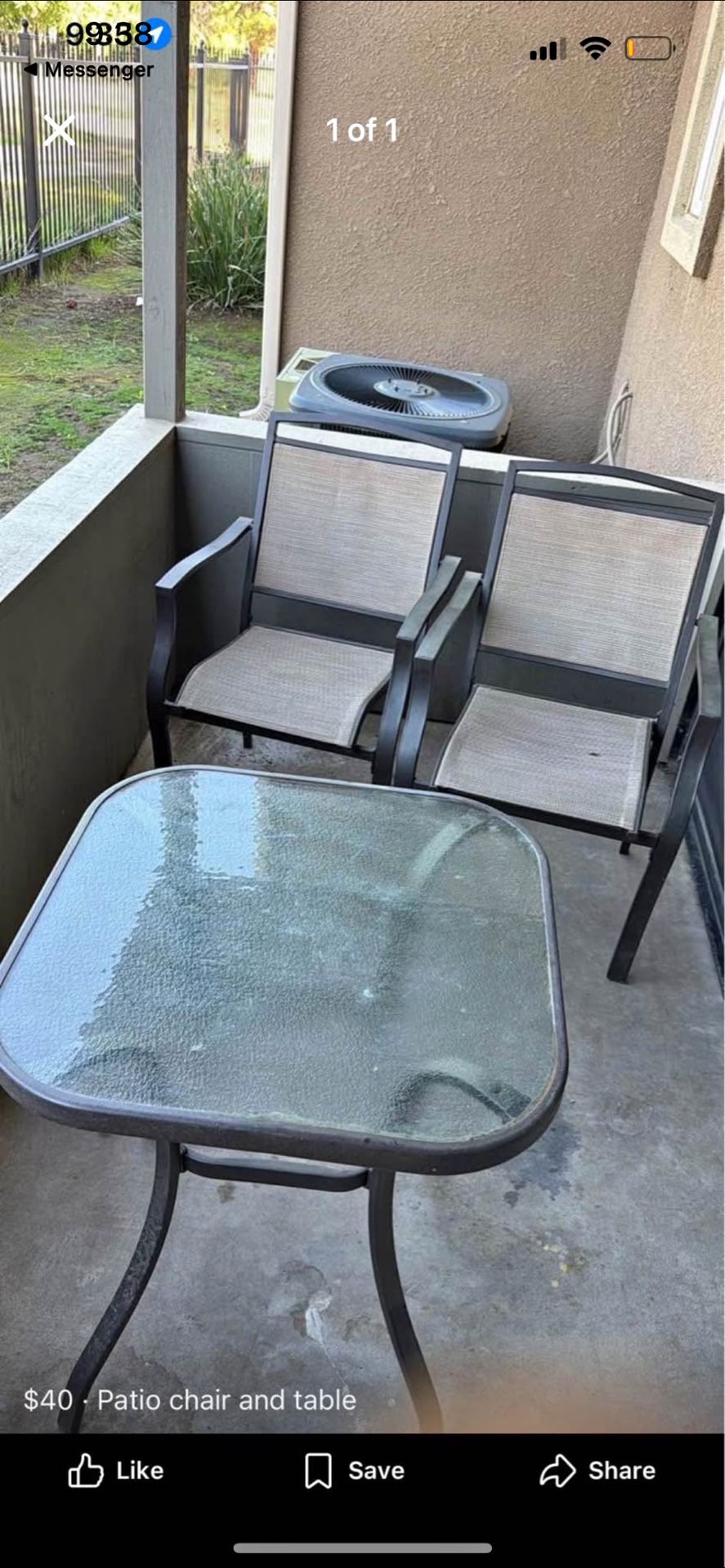 Outdoor Patio Table Chair Set Used