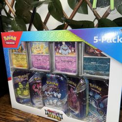 Costco Pokemon Scarlet & Violet Paldean Fates Mini Tin 5-pack