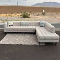 Light Gray Mid-Century Modern Sectional Sofa by Living Spaces