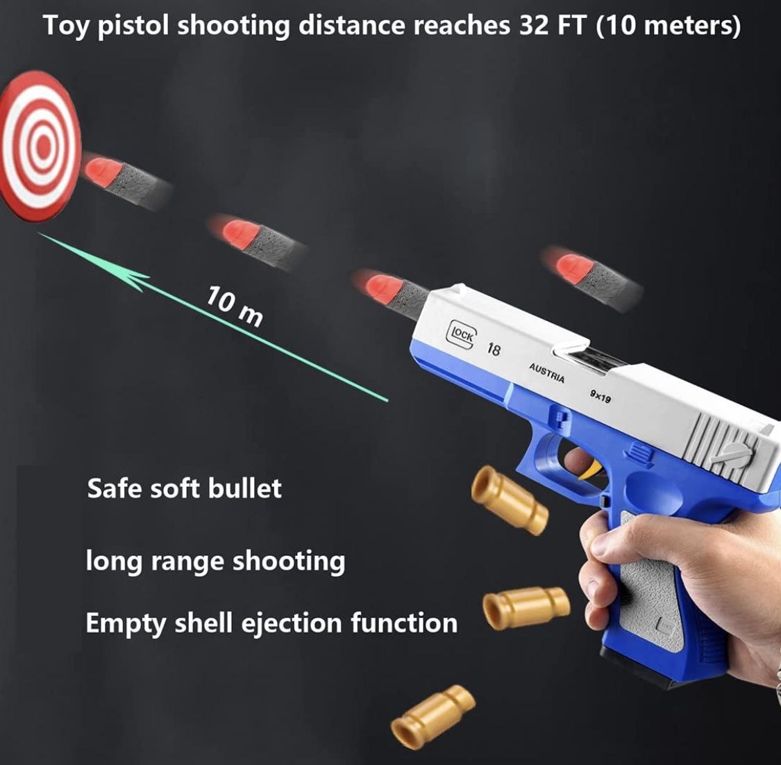 Toy Pistol with Three Magazines