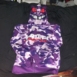 Purple and white full zip hoodie