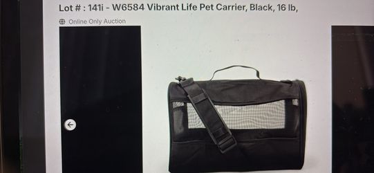 New Vibrant Life Pet Carrier, Black, 16 lb(W6584)