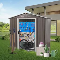 8 Ft. X 4 Ft.  Outdoor Metal Garden Shed / Tool Storage (Lockable) [NEW IN BOX] **Retails for $470 ^Assembly Required^ 
