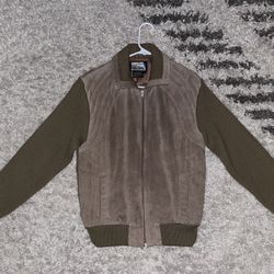 Up-Time Light Brown Men’s Genuine Leather Jacket Size Small