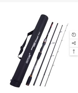 GOTURE new 11’ travel, spinning rod 4 pc with case + 6 lures