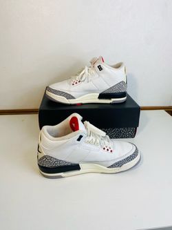 Nike Air Jordan 3 Retro GS White Cement DM0967-100 Kids Size 7Y