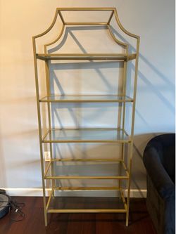 Gold bookcase