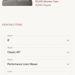 Restoration Hardware Cloud Track arm Sofa Great Conditions