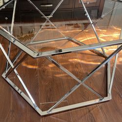Glass And Chrome Coffee Table