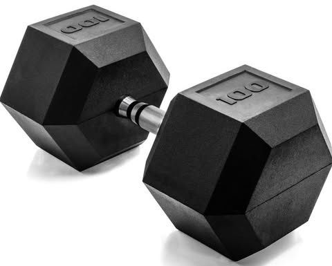 NEW 100 LB Single CAP Barbell Coated Hex Dumbbell Weight