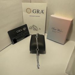 Moissanite Clover Tennis Bracelet with 925 Silver Chain.