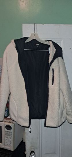 Fila Teddy Sherpa Fleece Zip Hoodie, Mens Size Large New