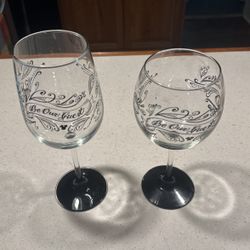 Disney Beauty And The Beast Wine Glasses