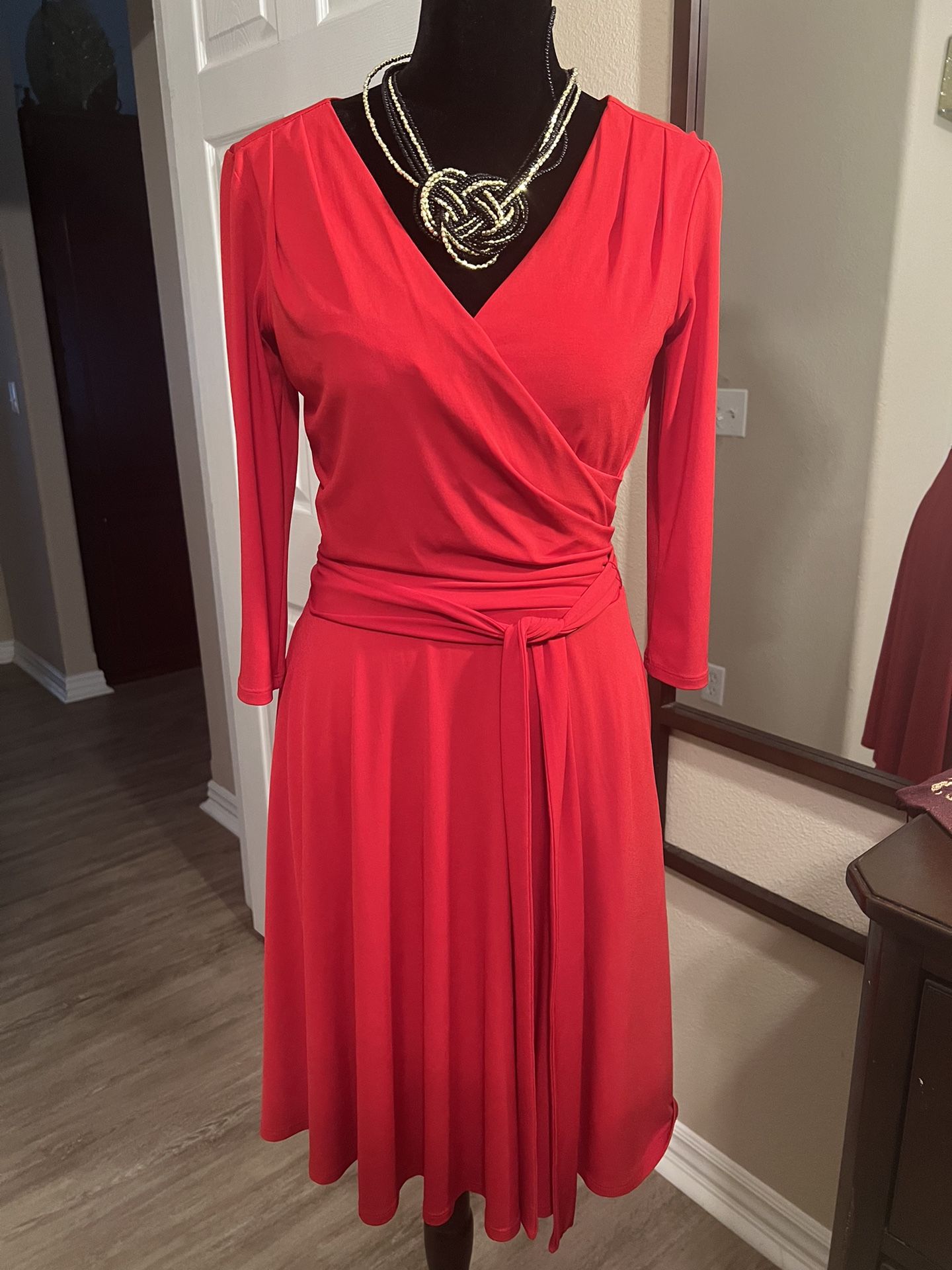 White House Black Market Sexy Red Wrap Dress