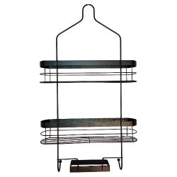2 Tier Modern Metal Shower Caddy w/Soap Holder+ 2 Hanging Hooks