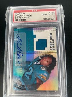 2006 SPx Maurice Drew Signed Jersey RC PSA 10