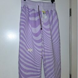 Women's Nike Phoenix Fleece High Waisted Over Sized Sweatpants Size Small Purple Brand New 