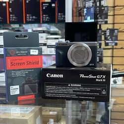 Canon Powershot G7X Mark II Silver With Screen Shield Protector 