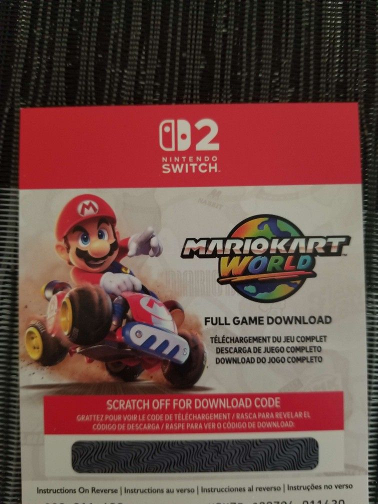 Mario kart world download card - $50, (Spring hill)