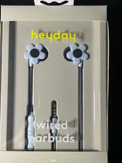 🌼 Heyday Daisy Wired Earbuds Blue | New in Box | Cute Floral Headphones