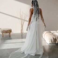180 Inch Beaded Wedding veil 