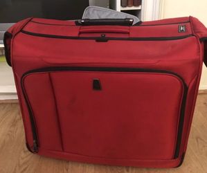 Delsey DLX Large Rolling Garment Bag Luggage | Hanging | RED |