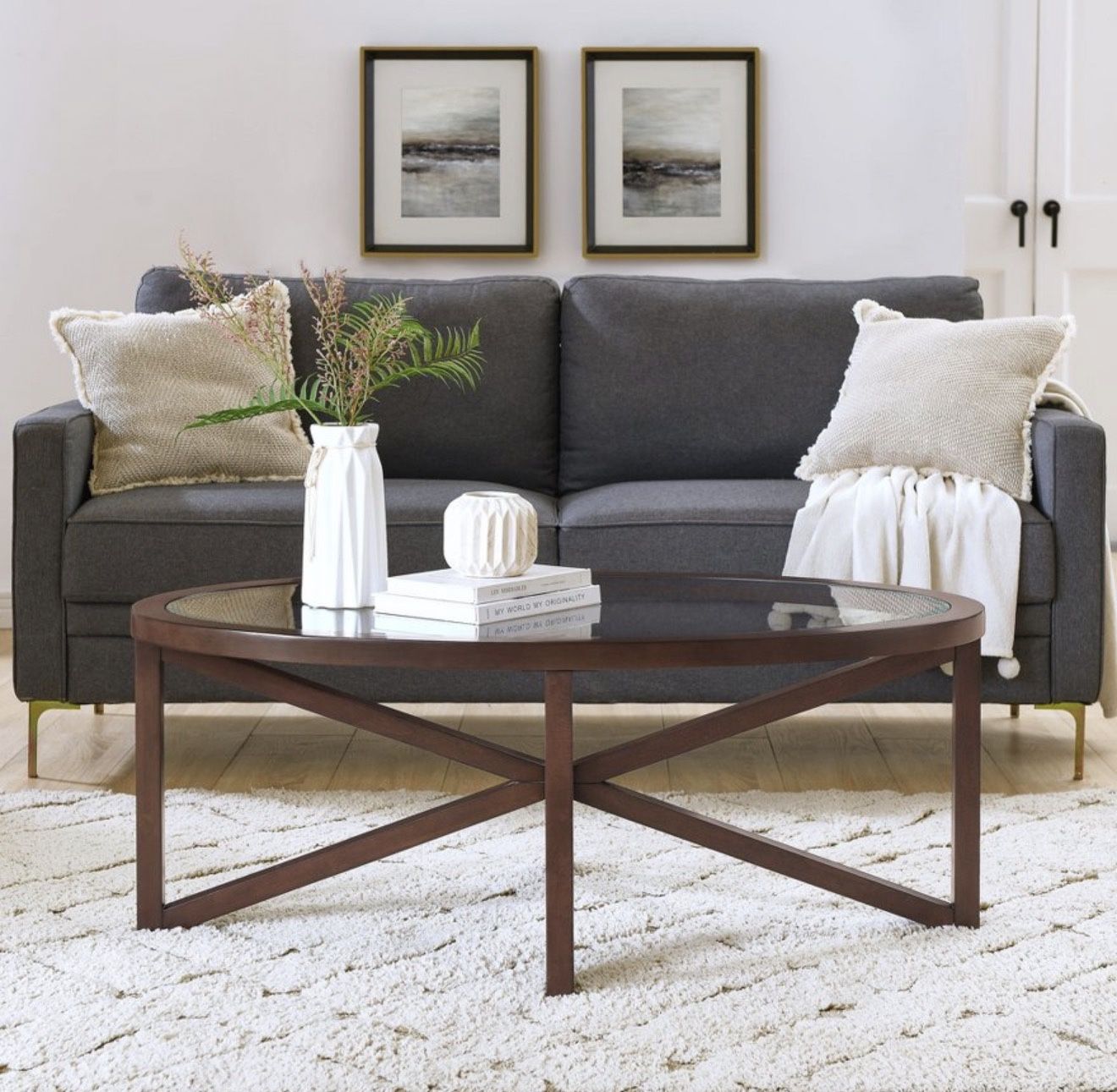 Oval Glass Coffee Table