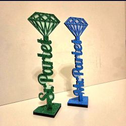 Last Minute Gift/ Custom Name Standing Wooden Diamond 