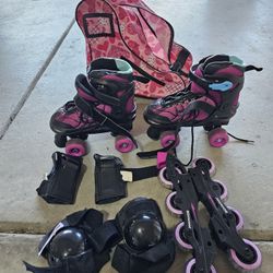 Girls Skates & Rollerblades Size 1-4 Adjustable 