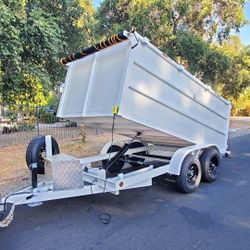 2026 NEW DUMP TRAILER 12X8X4 HYDRAULIC SYSTEM ROLLING TARP SPARE TIRE, LED LIGHTS, NEW DESIGN,ELECTRIC BRAKES, REMOTE CONTROL 6000LBS EACH AXLE 6 LUGS